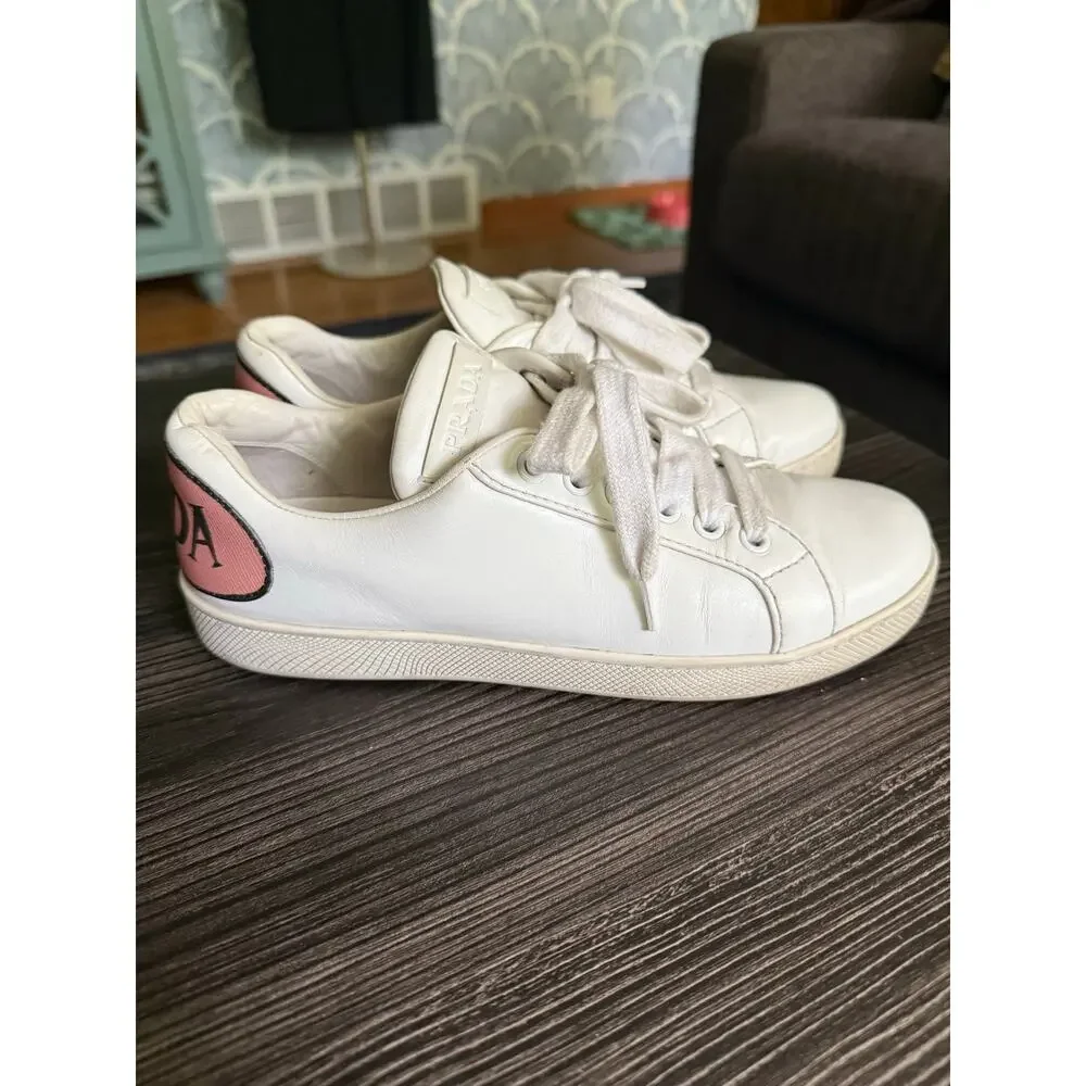 Prada Pink and White Bubble Comics Sneakers Sz. 35.5